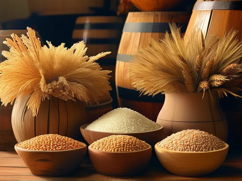 常见酿酒原料对比：高粱、大米、玉米、小麦