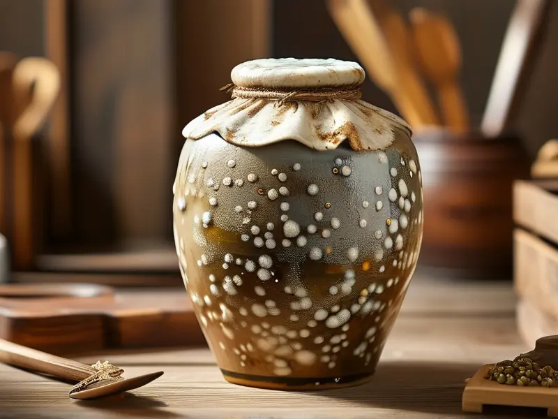 甜白酒发酵过程中的原料状态展示