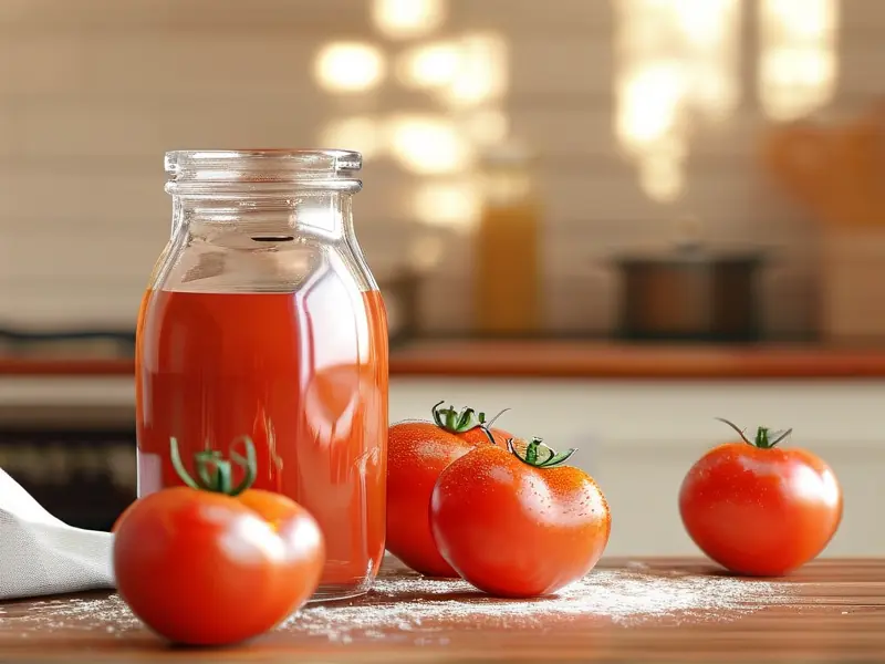 家庭自制西红柿酒原料与成品展示