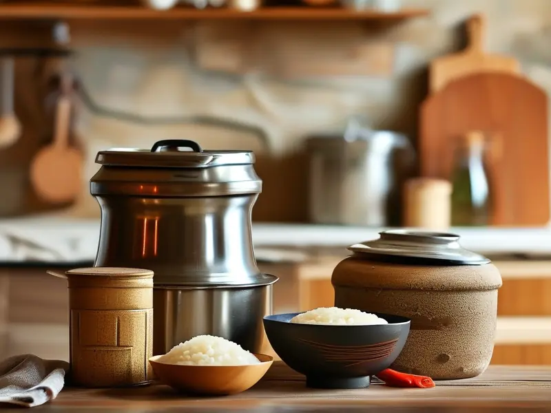 稀饭酿酒原料与工具展示图