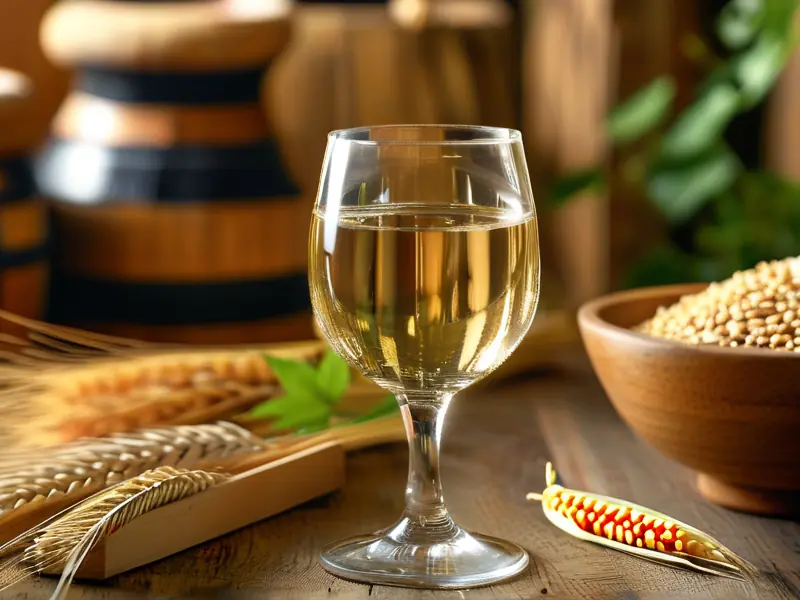 纯粮酿造白酒与粮食原料对比图
