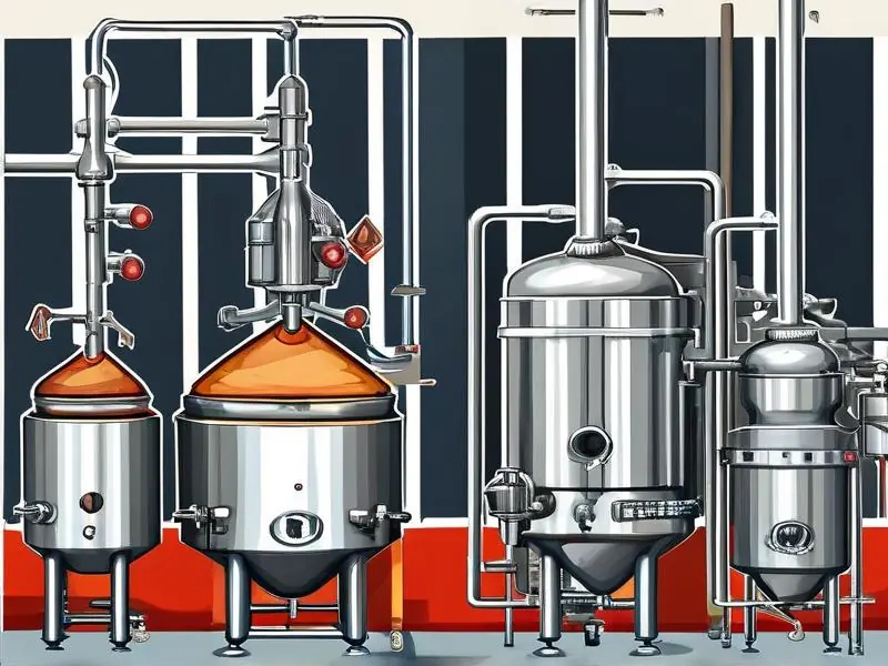 蒸馏酒与酿造酒生产工艺对比示意图