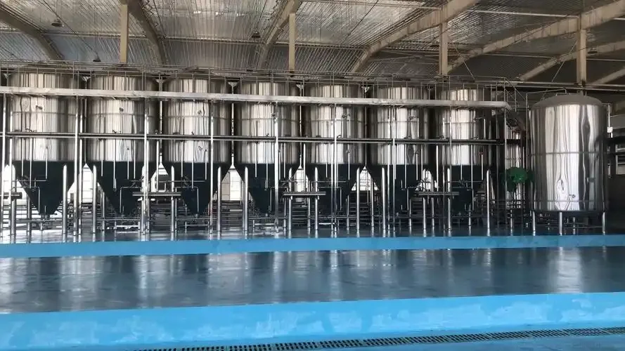 资深酿酒师正在仔细检查蒸馏设备，评估其材质与工艺细节_1