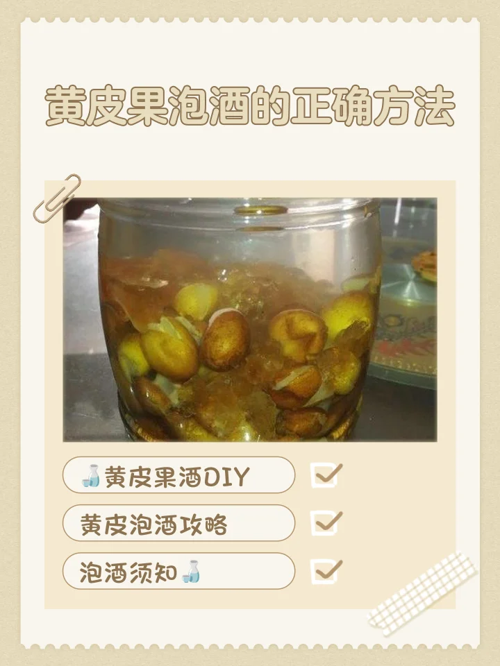 透明玻璃罐中正在浸泡的黄皮果酒，果肉清晰可见，酒体呈现琥珀色，旁边摆放着新鲜黄皮果和冰糖。_1