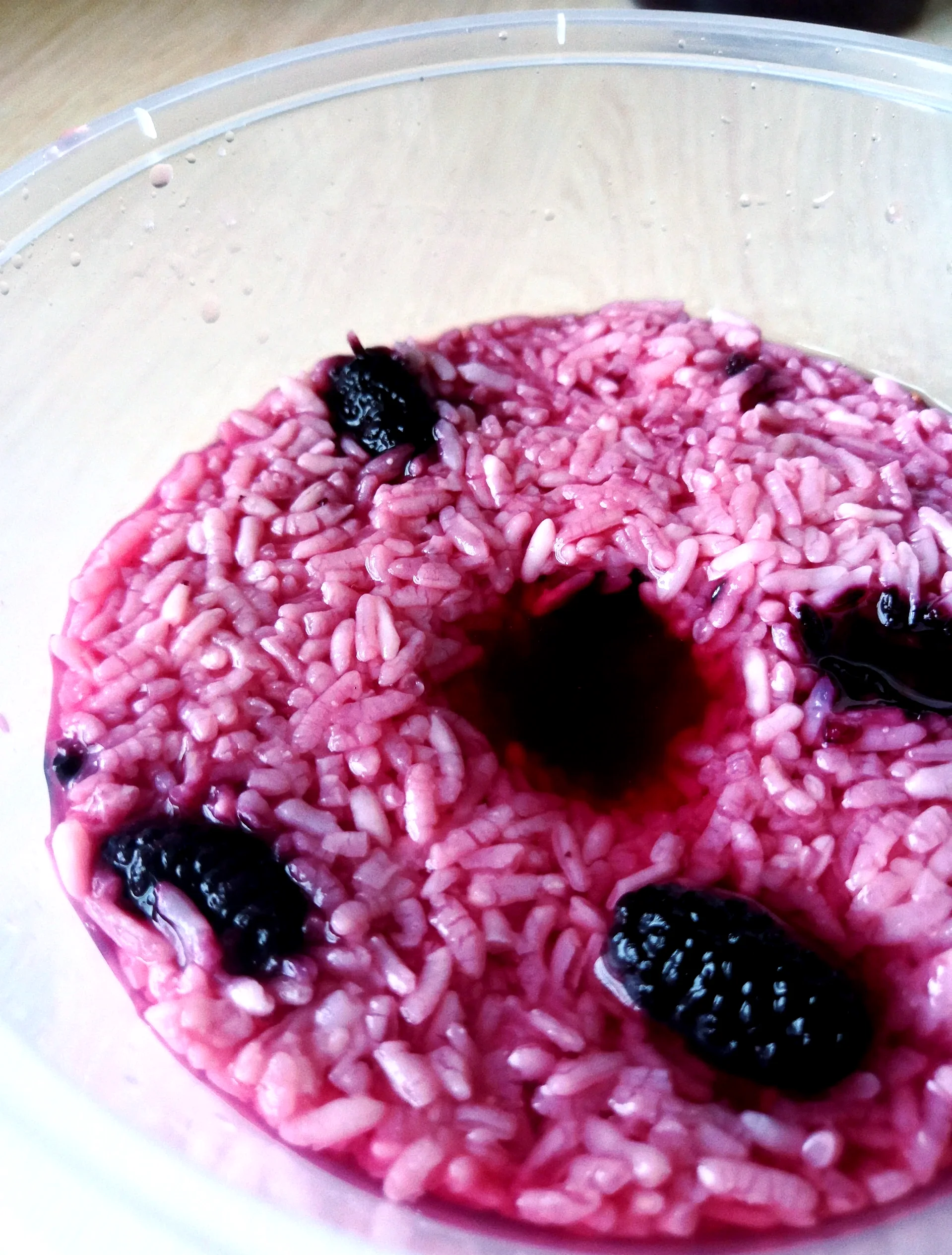 自制桑葚酒储存展示：透明玻璃罐中的深紫色酒液与桑葚果，旁边有酿酒笔记。_1