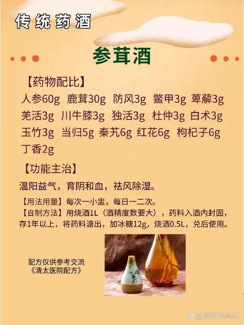 家庭泡制人参酒的玻璃罐特写，展示了人参、枸杞、红枣在酒液中的完美配比和状态。_1