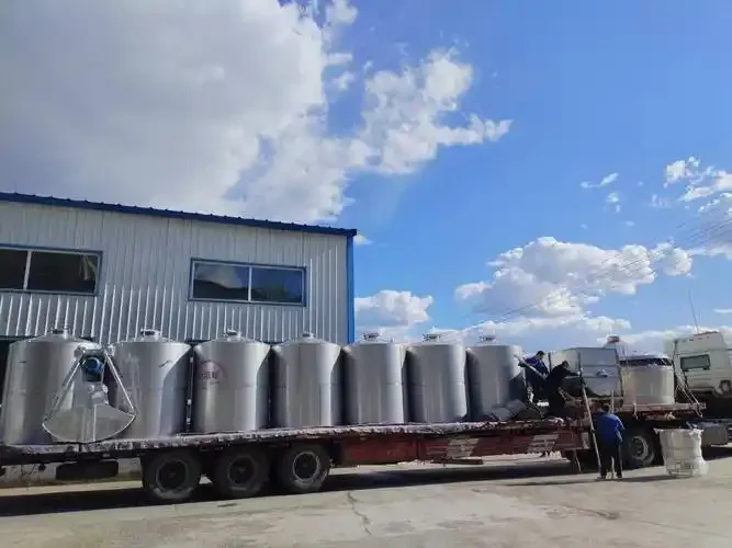 酿酒师在作坊内仔细检查二手不锈钢储酒罐的内部细节与焊缝质量_1