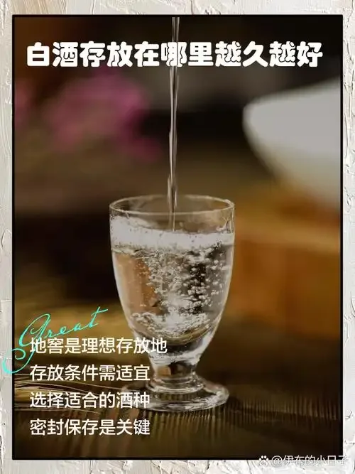 室内酒柜上，几瓶不同年份的白酒静置其中，一瓶老酒的酒标微微泛黄，光线柔和，氛围宁静。_1