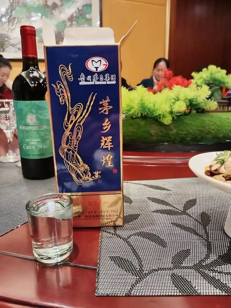 酿酒师品鉴茅乡封藏酒的场景，展示其琥珀色酒体和专业品鉴过程_1