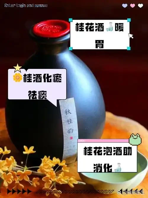 一罐正在浸泡中的家庭自制桂花酒，金黄色的桂花在琥珀色酒液中清晰可见_1