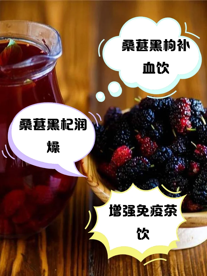 家庭自制黑枸杞桑葚泡酒的成品展示，紫红色酒液晶莹剔透，果粒饱满清晰。_1