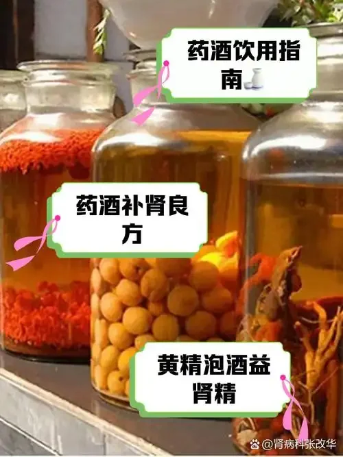 专业搭配的补肾中药配方药酒浸泡过程展示，包含透明酒罐、枸杞、肉苁蓉、熟地黄等药材特写_1