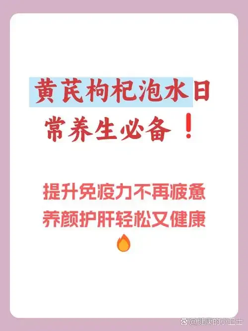 家庭自制黄芪枸杞泡酒：透明玻璃罐中金黄色的黄芪和红色枸杞浸泡在白酒里，旁边散落着药材和一只陶瓷杯。_1
