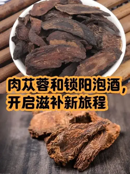 肉苁蓉当归泡酒制作过程：透明玻璃罐中正浸泡着药材，旁边摆放着干净的原料和工具。_1
