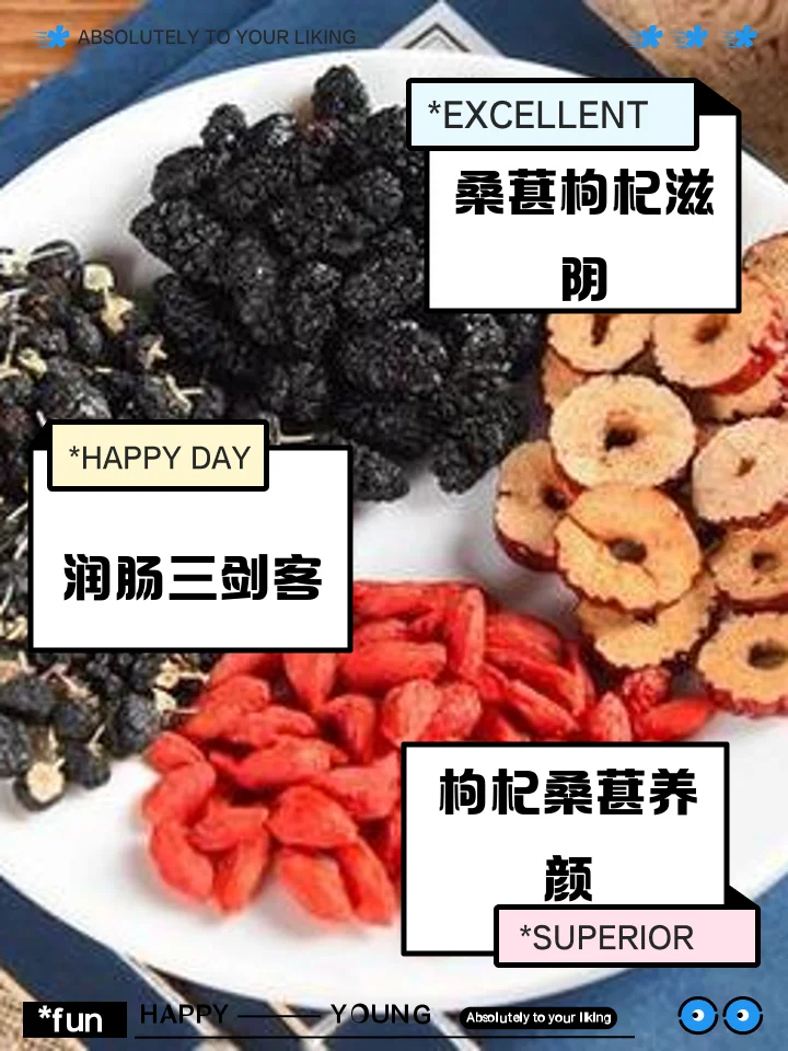 枸杞、桑葚、红枣泡酒所需原料及工具展示，包括电子秤显示的配比克数_1