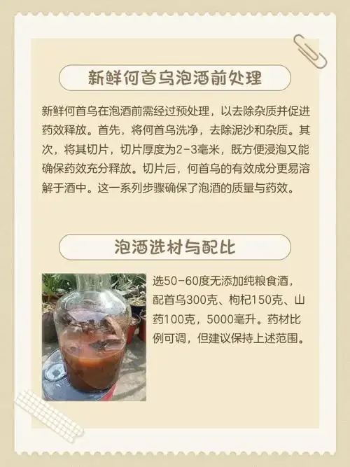 酿酒师正在清洗和处理生何首乌块根，准备用于泡酒，旁边是等待使用的玻璃酒瓶。_1