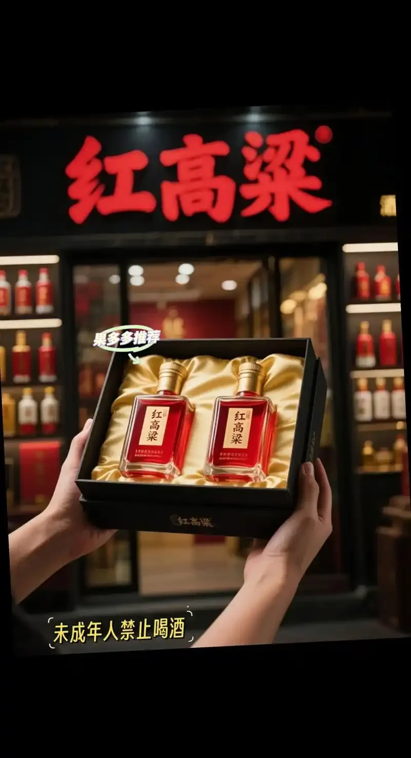 传统酿酒作坊中，正在蒸煮红褐色的高粱饭，旁边摆放着酒曲和酿酒工具_1