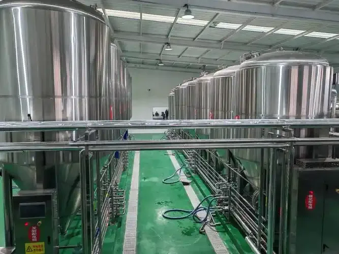 专业酿酒师在检查不锈钢啤酒设备生产细节_1