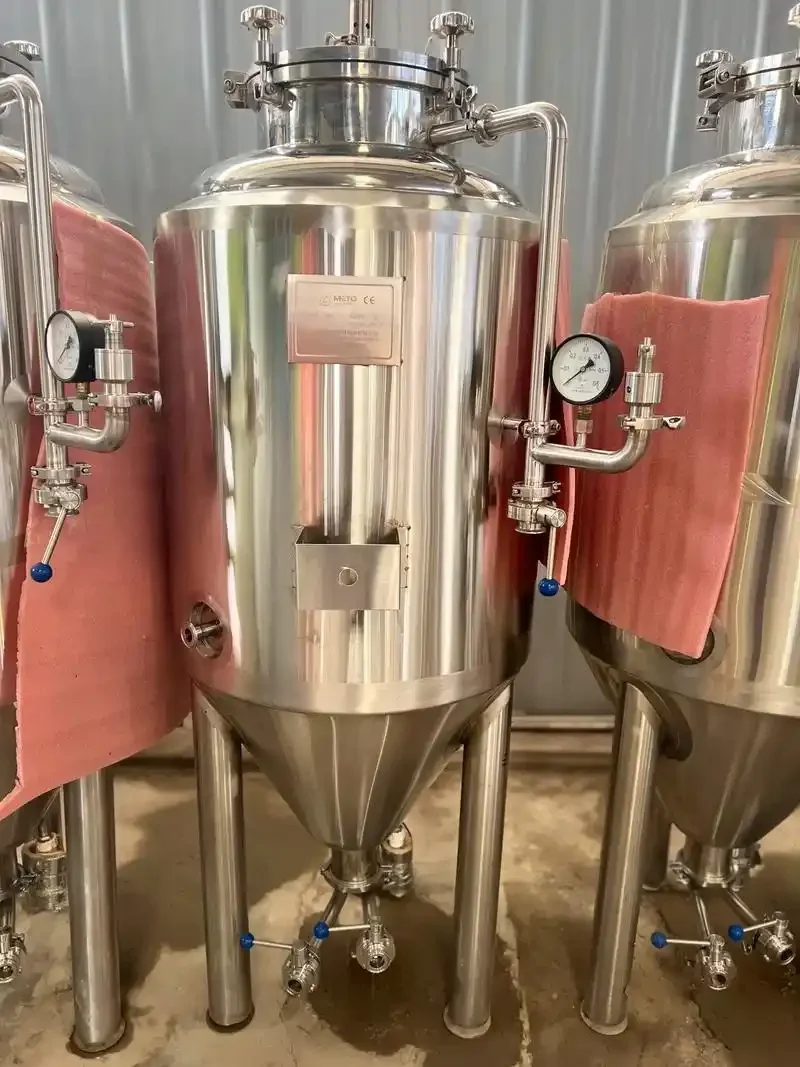 资深酿酒师在精酿啤酒设备旁进行讲解，展示设备细节与操作_1