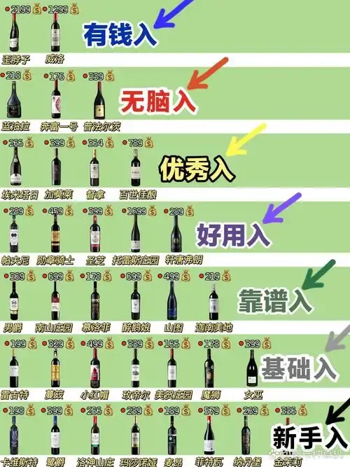 专业品鉴师展示不同档次红酒的瓶身、酒标差异及核心区分要素信息图_1