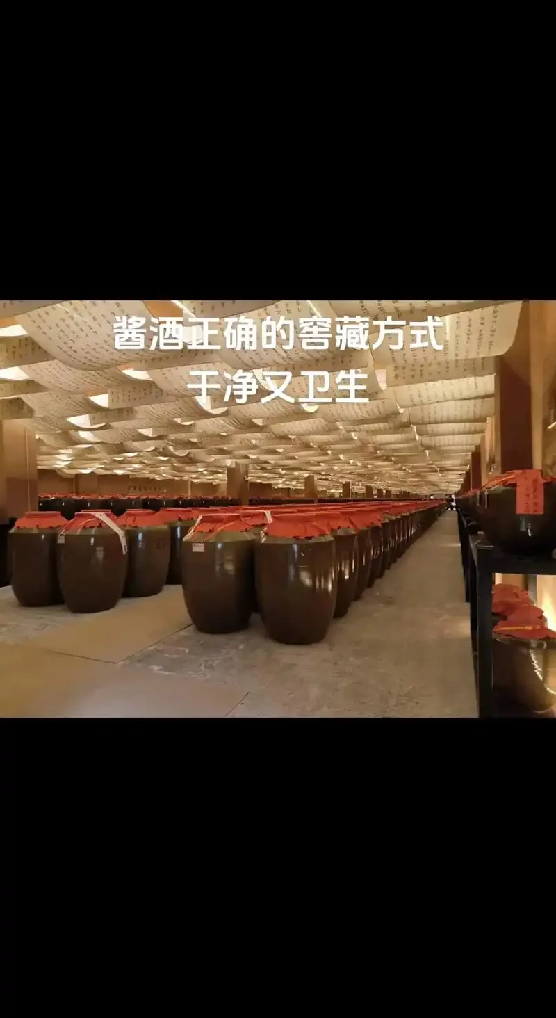 陶坛酒缸在阴凉地窖中储藏，配有温湿度计，展示理想的白酒储藏环境_1