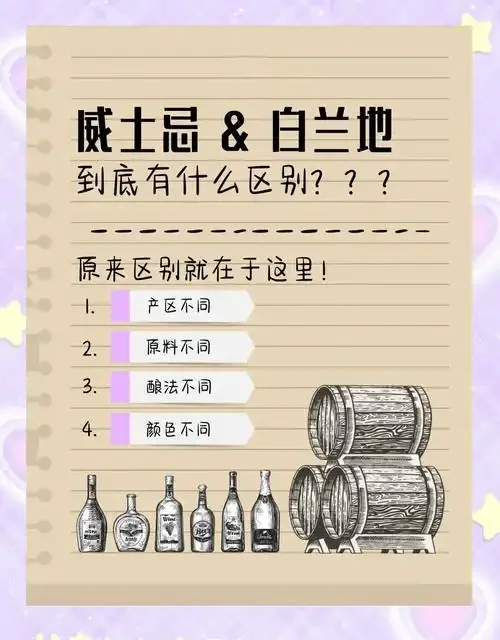 威士忌与啤酒的对比图：古典杯中的琥珀色威士忌与啤酒杯中的金色啤酒，旁边分别摆放着各自的原料（橡木片/麦芽与啤酒花/麦粒），直观展示两者的差异。_1