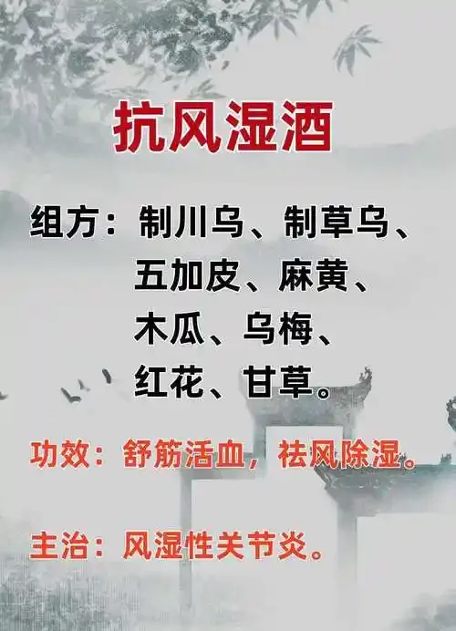 传统陶瓷酒坛盛有琥珀色药酒，周围散落当归、红花、川芎等中药材，体现传统风湿药酒的配制场景_1