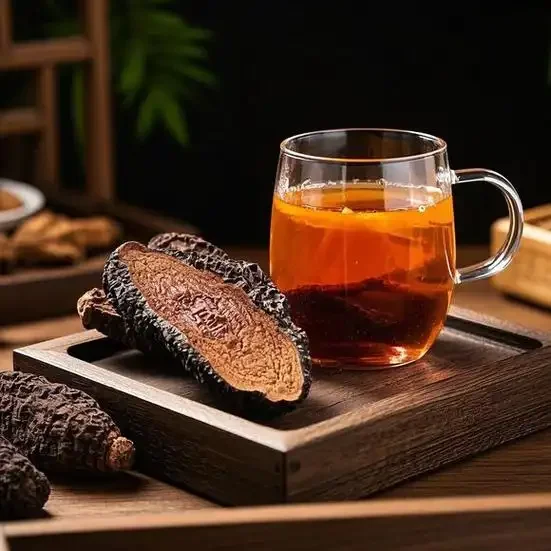 泡制中的锁阳桑葚酒特写，展示玻璃罐中浸泡的桑葚和锁阳切片。_1