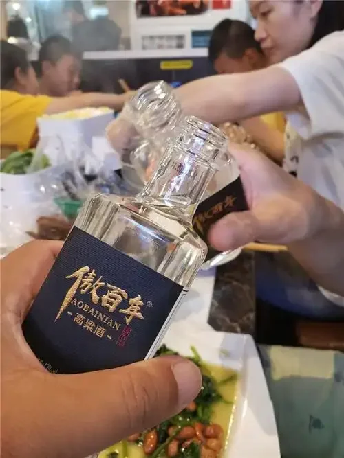 高粱酒发酵过程特写，展示传统陶缸中湿润、充满气泡的酒醅_1