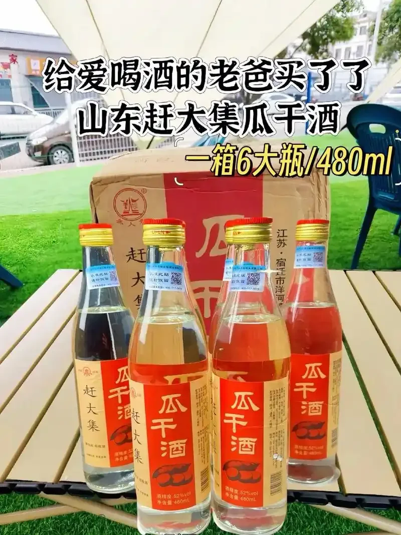 山东瓜干酒家庭自酿过程展示：透明玻璃罐中的地瓜干发酵场景_1