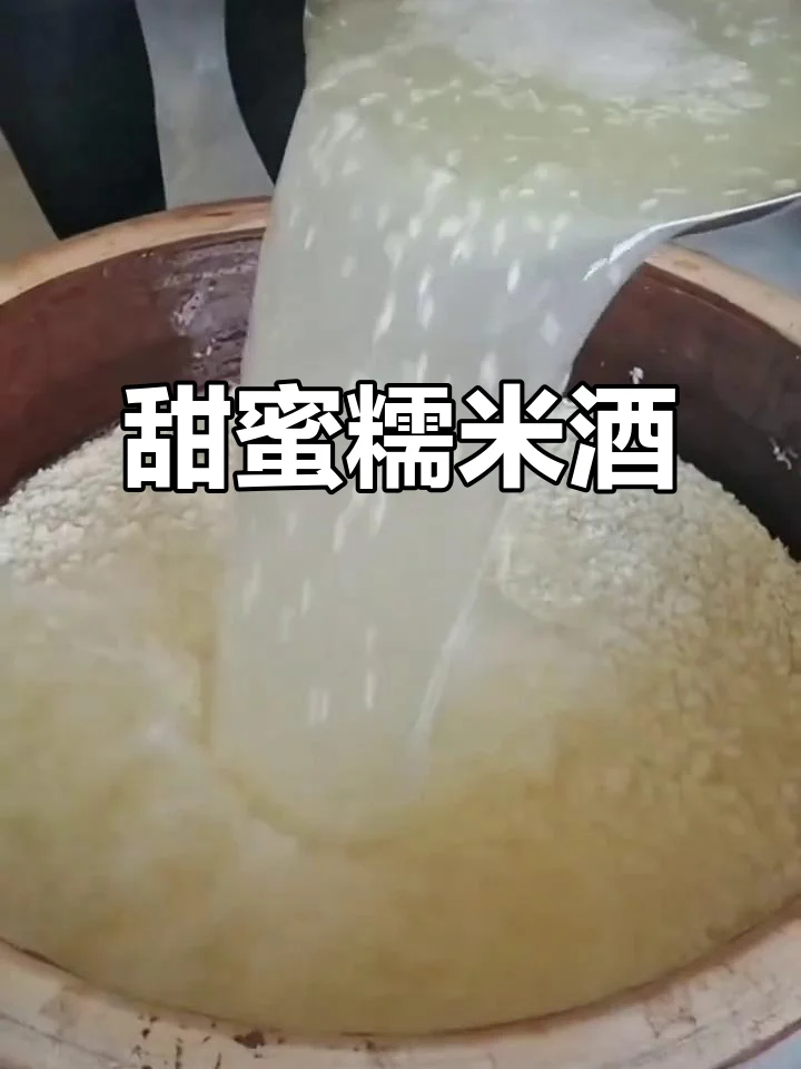 一瓶刚酿好的家庭自制糯米甜酒，米粒饱满，酒液清亮，散发着自然的甜香。_1