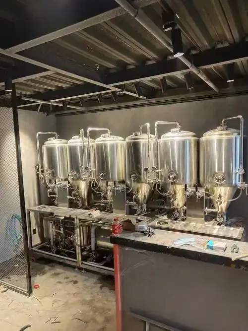 南楼山酿酒师正在操作一套100升不锈钢精酿啤酒设备，环境整洁专业_1