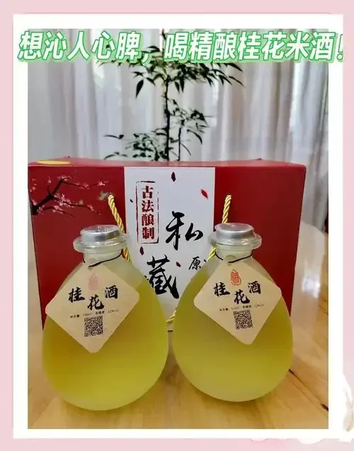 传统陶瓷缸中正在发酵的琥珀色糯米酒,米粒清晰可见,红布封口,置于古朴木桌上_1