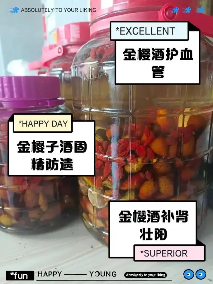 酿酒工作台上，新鲜金樱子与正在浸泡中的金樱子酒特写_1