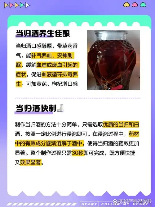 正在浸泡中的西归养生酒，透明酒坛中可见当归切片和琥珀色酒液，旁边配有枸杞与红枣。_1