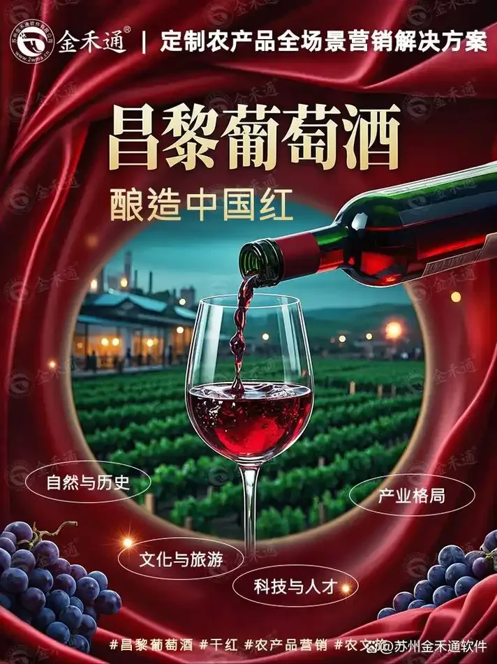 昌黎干红葡萄酒静物展示，包括不同品牌酒瓶、酒杯和酿酒葡萄，用于说明文章内容_1