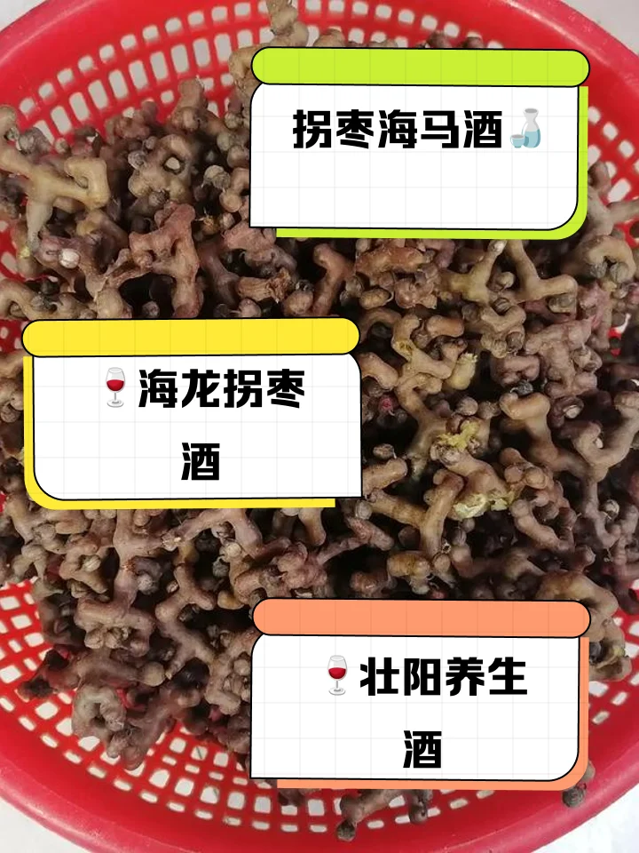 拐枣枸杞红枣泡酒成品展示：透明玻璃坛中金黄酒液浸泡着红色枸杞、红枣和拐枣_1