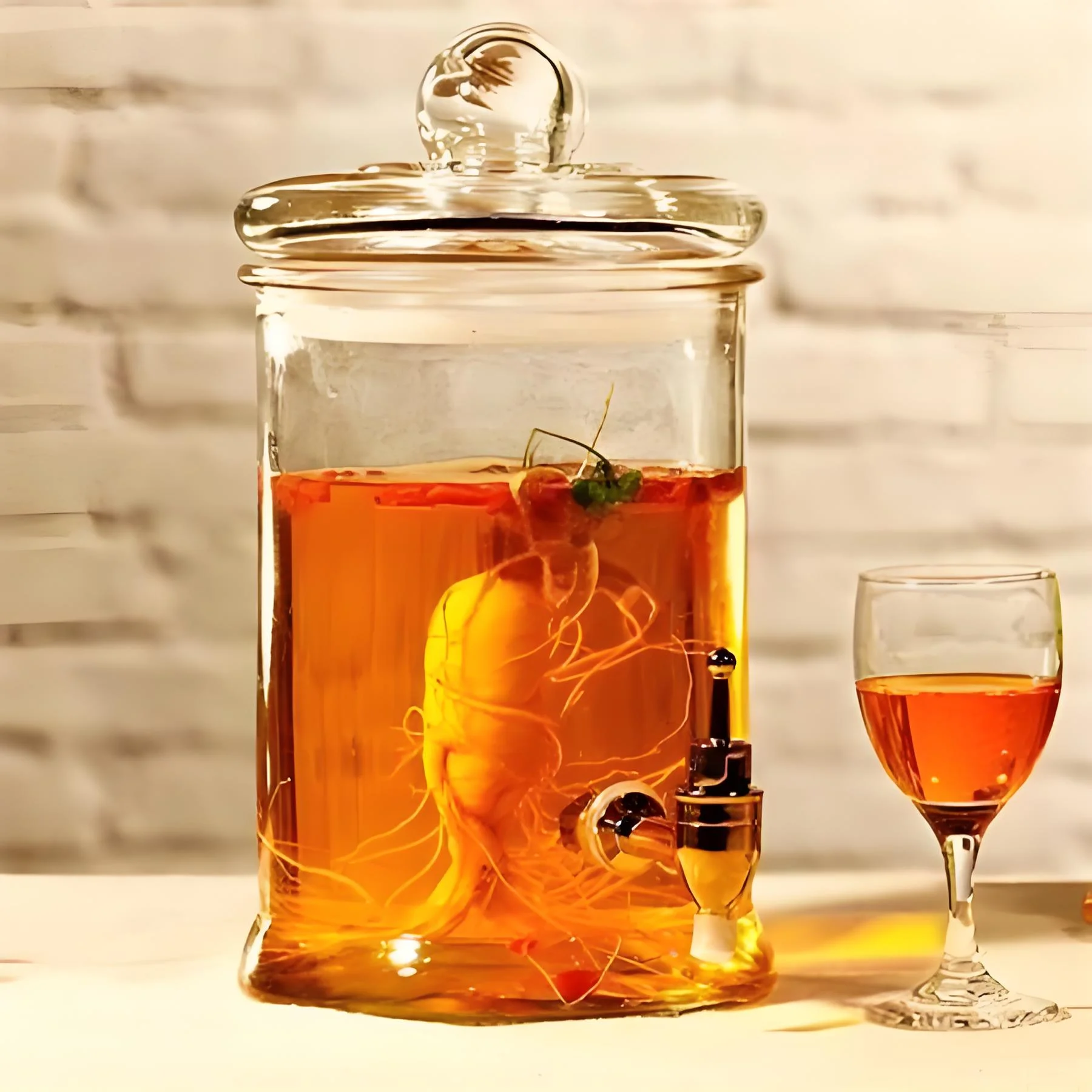 人参酒泡制材料准备：鲜人参、纯粮白酒、玻璃密封罐和枸杞_1