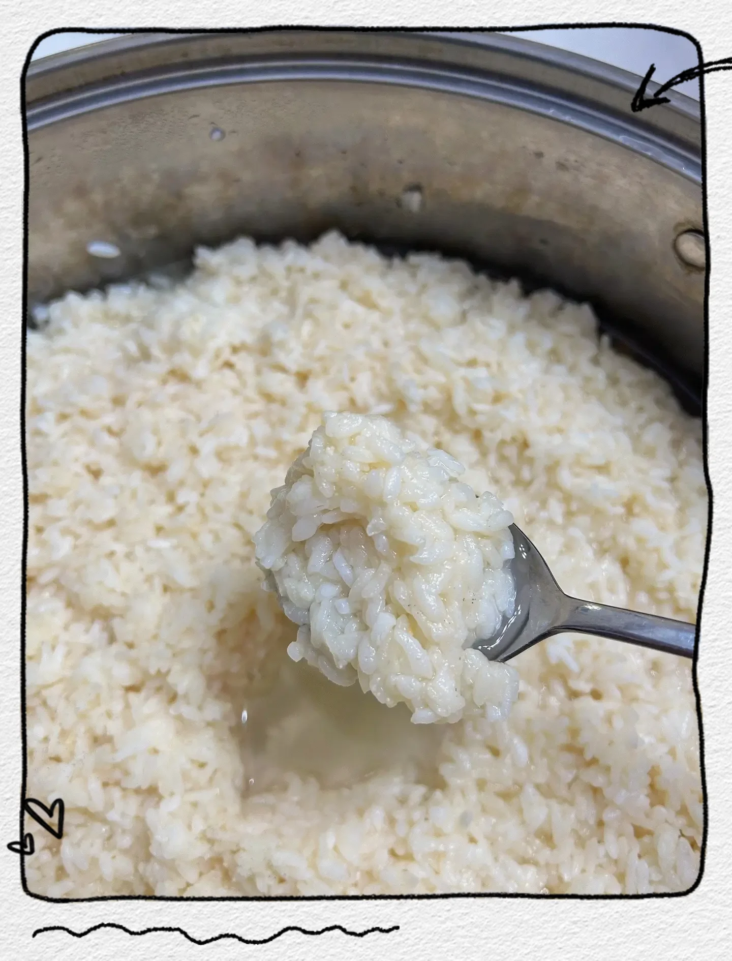 电饭煲制作甜酒酿第一步：蒸好的糯米饭状态展示_1