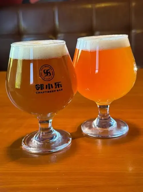 一位酿酒师正在仔细检查精酿啤酒发酵罐中的酒液状态_1