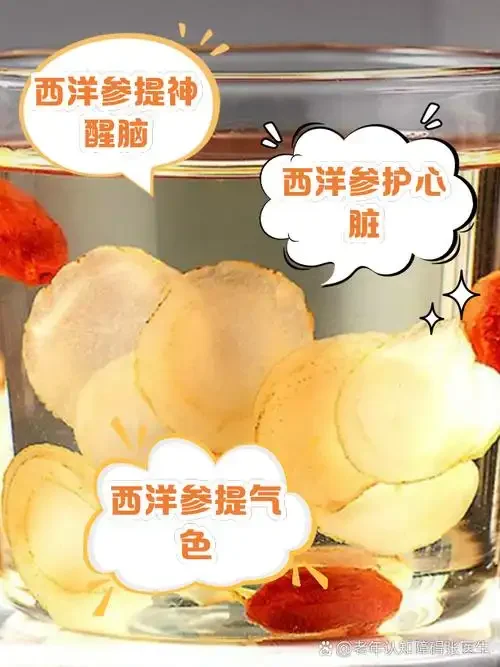 西洋参和灵芝泡在透明玻璃酒罐中的特写照片，展示食材与琥珀色酒液的完美融合。_1