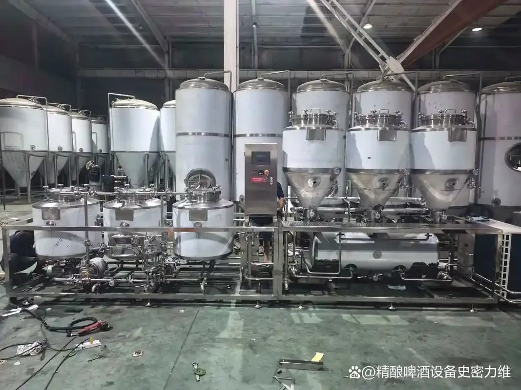 家庭酿酒角落中不同类型的小型精酿啤酒设备对比展示_1