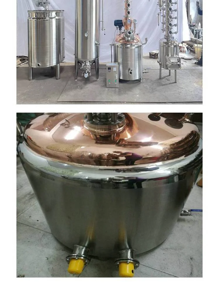 一套家庭式固态酿酒设备正在安静工作，旁边摆放着酿好的清澈白酒，展示了从设备到美酒的完整过程。_1