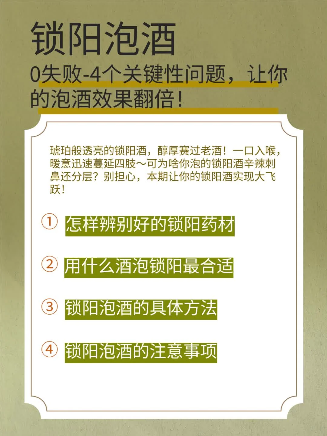 一杯泡制完成的琥珀色锁阳枸杞酒，酒液清澈，能看到里面的药材，旁边散落着锁阳和枸杞，整体感觉温暖而质朴。_1