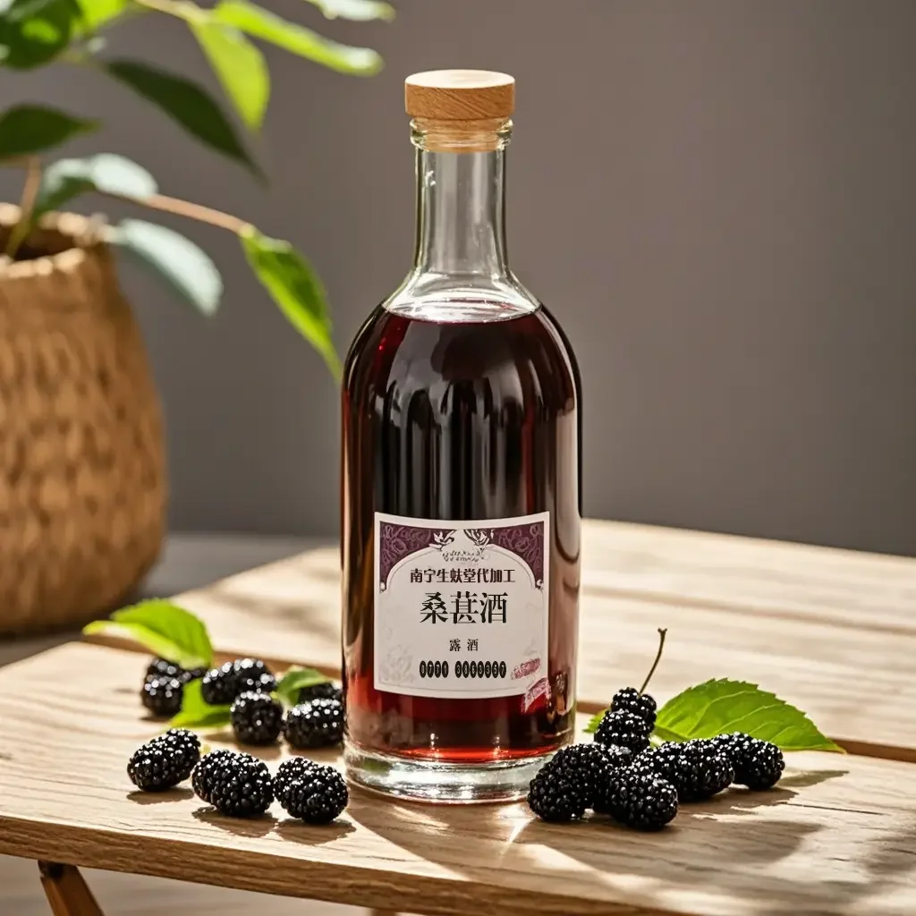健康桑葚酒与变质桑葚酒的视觉对比图，展示清澈与浑浊、鲜亮与暗淡的区别_1