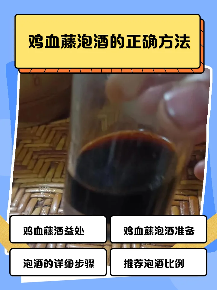 自酿鸡血藤酒特写：玻璃酒坛中琥珀色酒液浸泡深红鸡血藤片，展现传统养生酒的制作过程_1