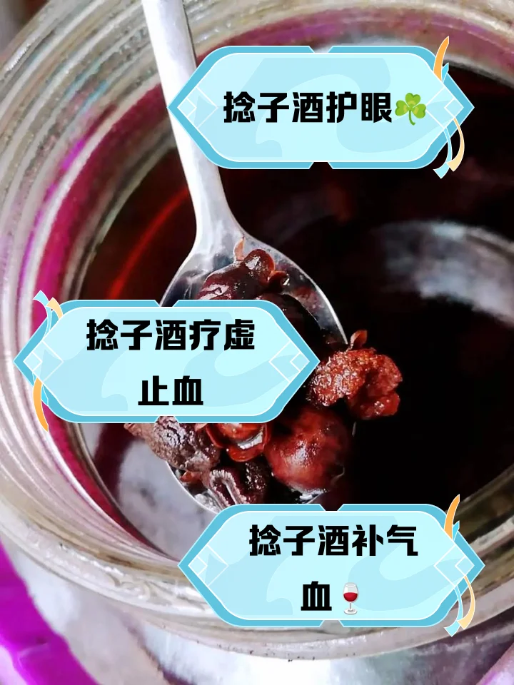 一罐正在浸泡的枸骨果酒特写，红色果实在透明酒液中清晰可见，旁边散落着几颗新鲜枸骨果和香料，呈现出家庭酿造的温馨与专业感。_1